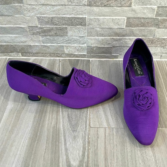 Kenneth Cole New York Shoes - Vintage Kenneth Cole Purple Heels - Size 8 - purple Rose - 80s